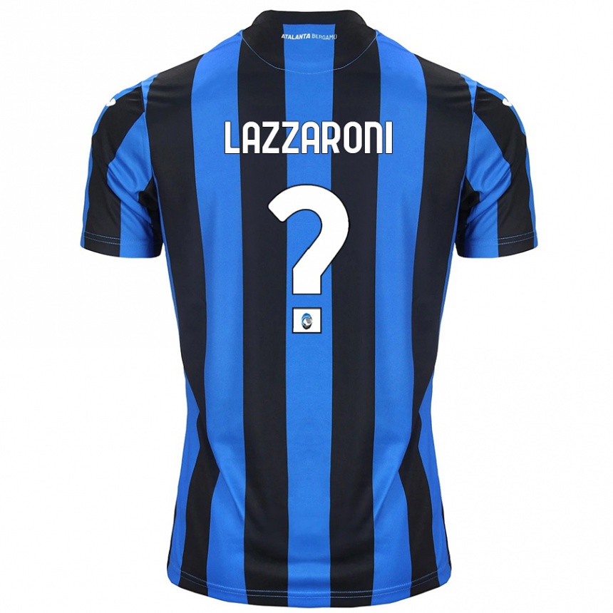 Niño Fútbol Camiseta Andrea Lazzaroni #0 Azul Negro 1ª Equipación 2024/25 Argentina