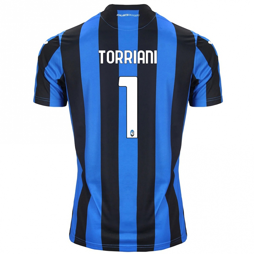 Niño Fútbol Camiseta Andrea Torriani #1 Azul Negro 1ª Equipación 2024/25 Argentina