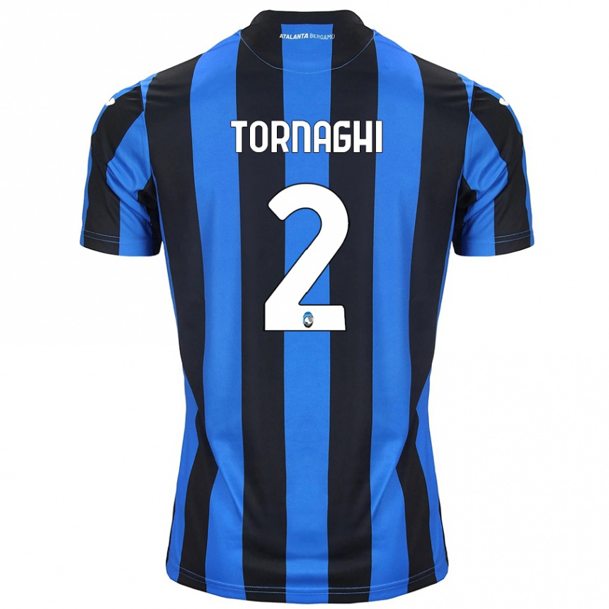 Niño Fútbol Camiseta Pietro Tornaghi #2 Azul Negro 1ª Equipación 2024/25 Argentina