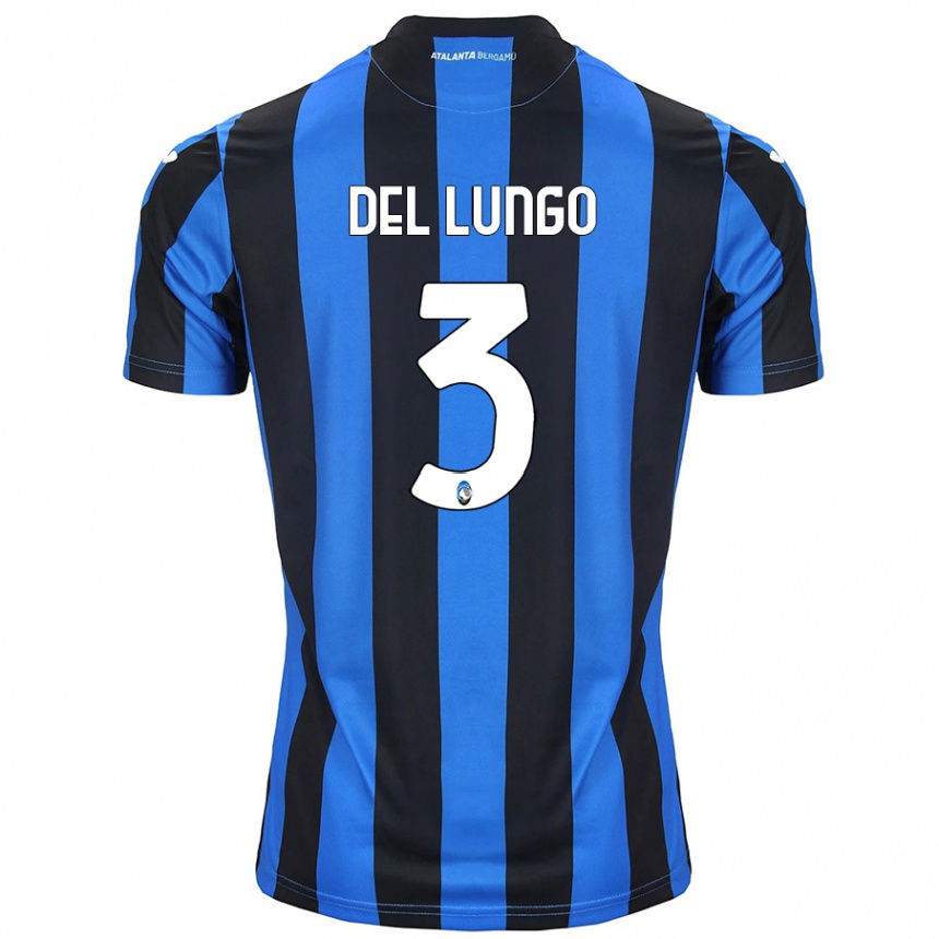 Niño Fútbol Camiseta Tommaso Del Lungo #3 Azul Negro 1ª Equipación 2024/25 Argentina