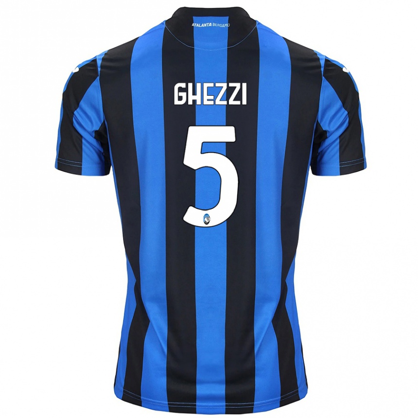 Niño Fútbol Camiseta Samuele Ghezzi #5 Azul Negro 1ª Equipación 2024/25 Argentina