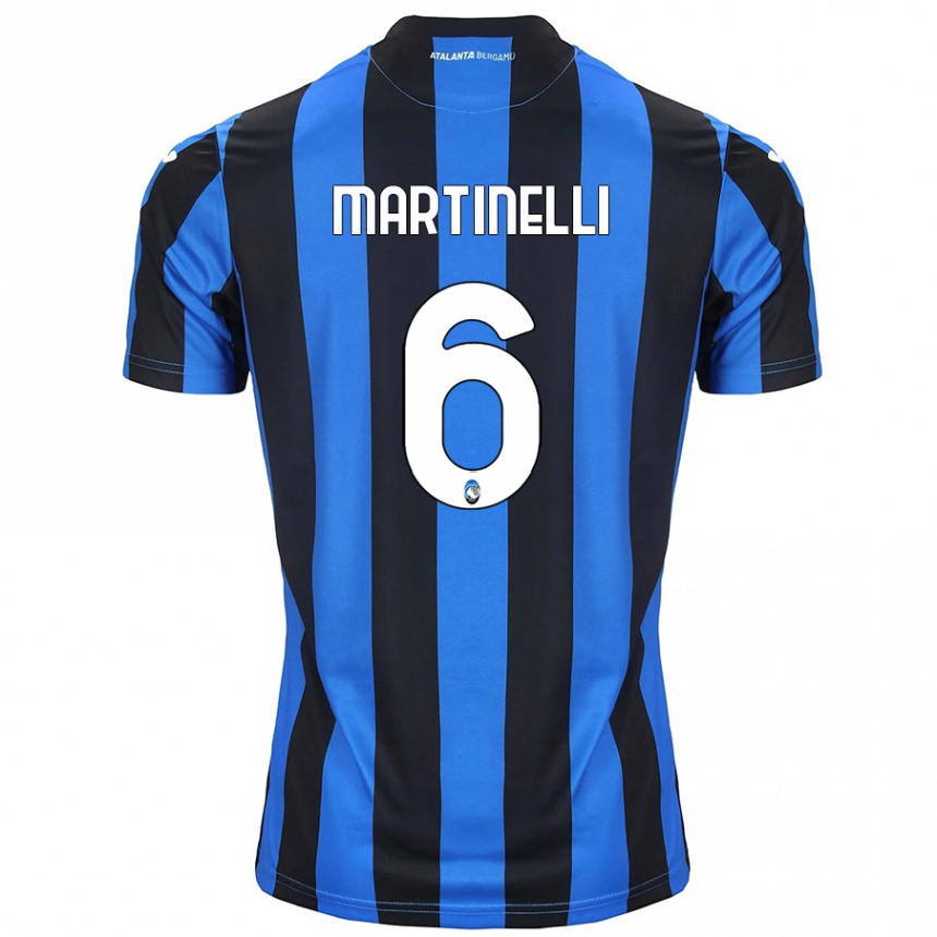 Niño Fútbol Camiseta Gabriel Martinelli #6 Azul Negro 1ª Equipación 2024/25 Argentina