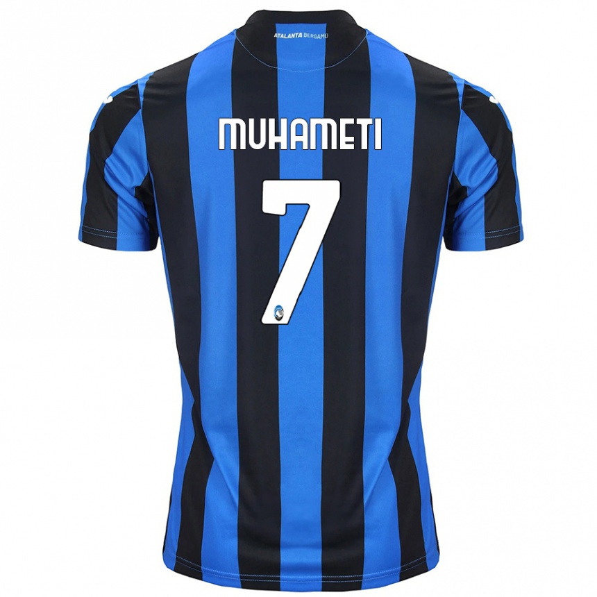 Niño Fútbol Camiseta Endri Muhameti #7 Azul Negro 1ª Equipación 2024/25 Argentina