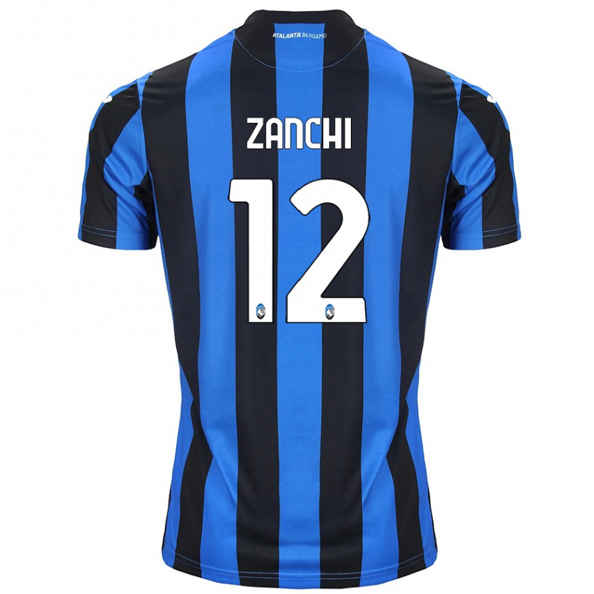 Niño Fútbol Camiseta Edoardo Zanchi #12 Azul Negro 1ª Equipación 2024/25 Argentina