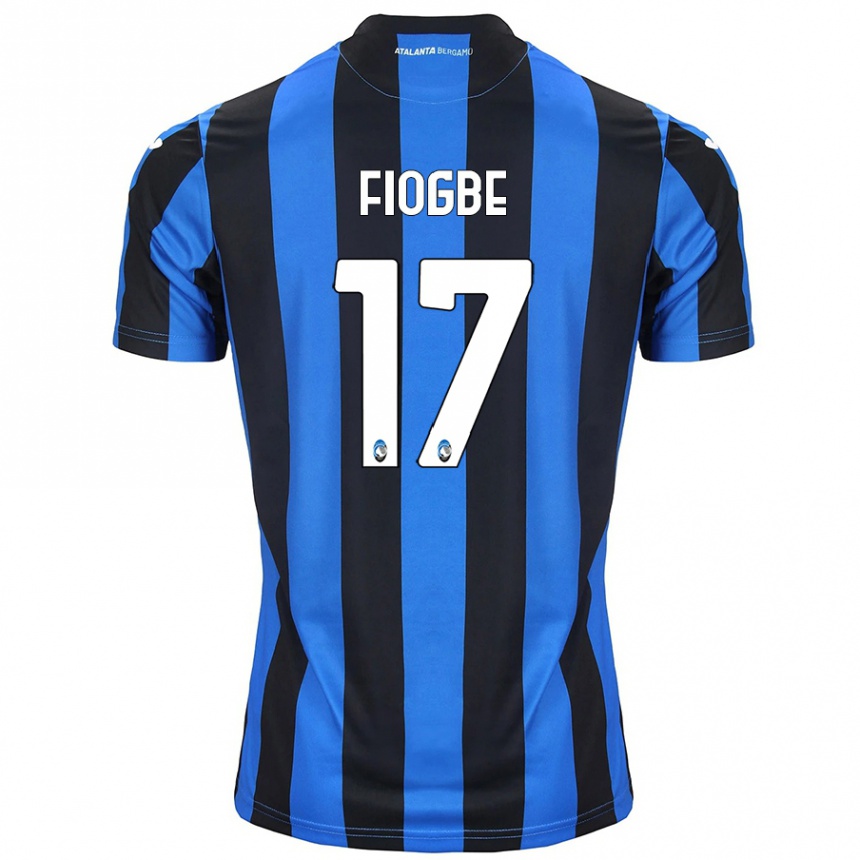 Niño Fútbol Camiseta Candas Fiogbe #17 Azul Negro 1ª Equipación 2024/25 Argentina