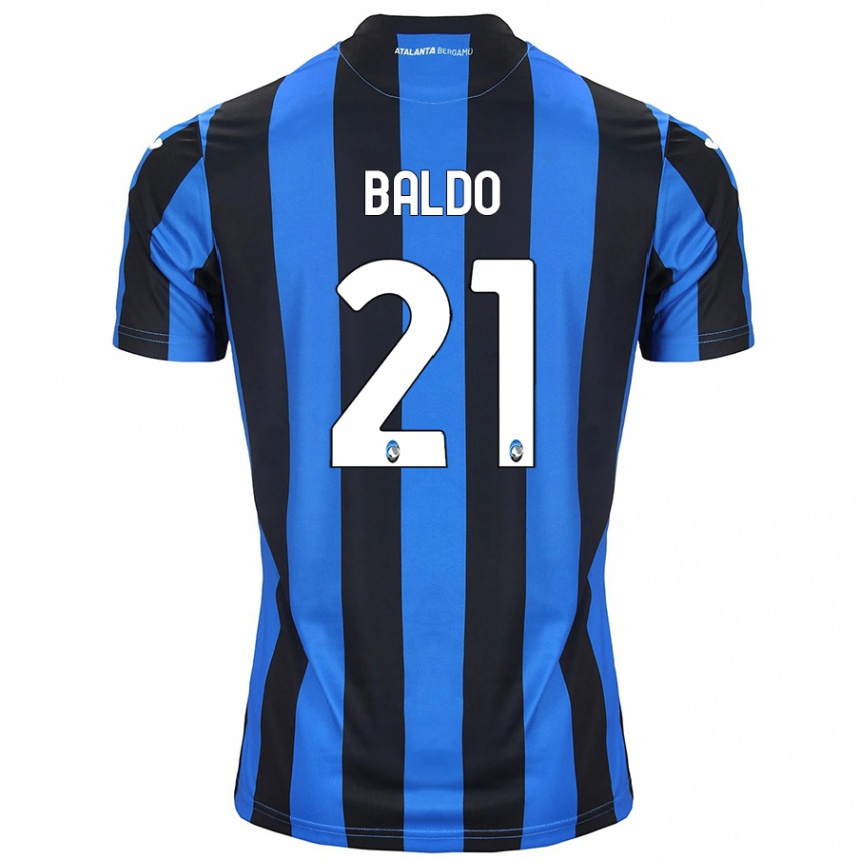 Niño Fútbol Camiseta Nicolò Baldo #21 Azul Negro 1ª Equipación 2024/25 Argentina