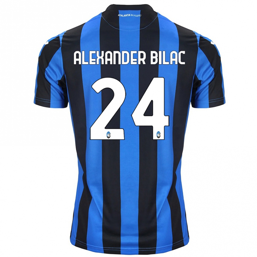 Niño Fútbol Camiseta Max Alexander Bilac #24 Azul Negro 1ª Equipación 2024/25 Argentina