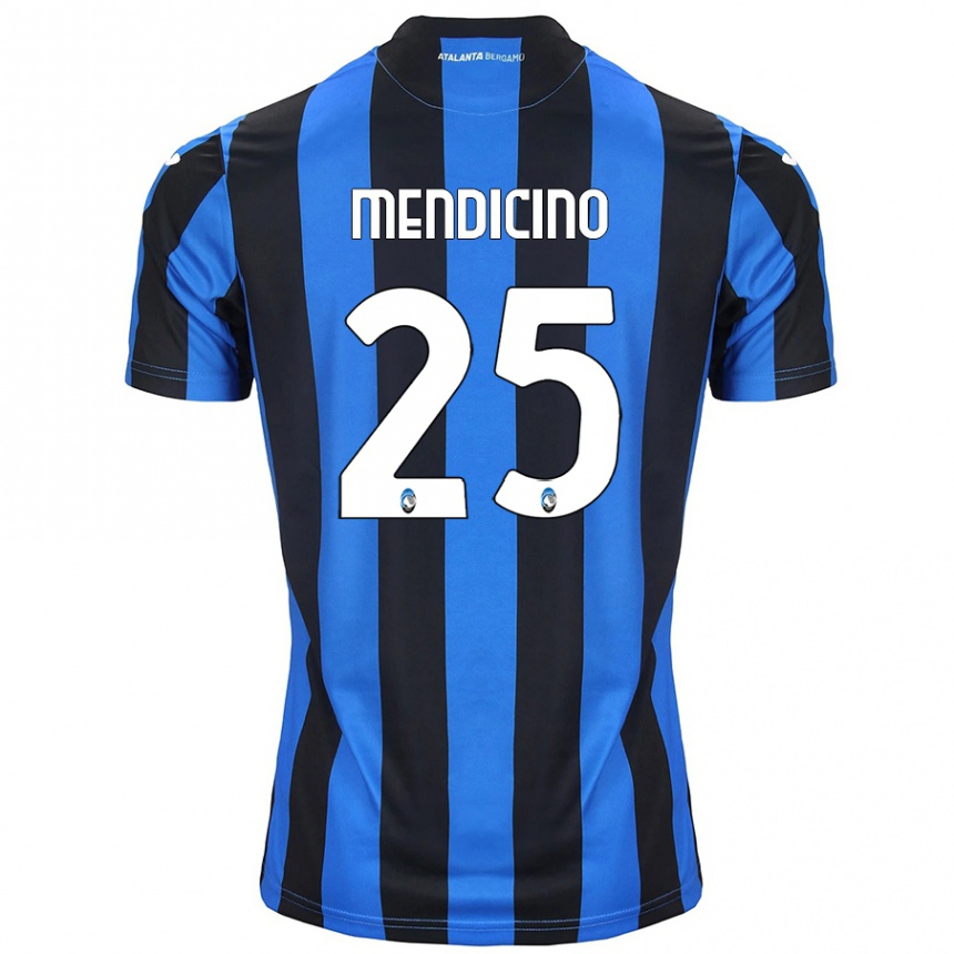 Niño Fútbol Camiseta Leonardo Mendicino #25 Azul Negro 1ª Equipación 2024/25 Argentina