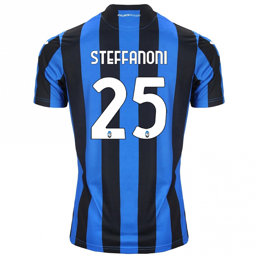 Niño Fútbol Camiseta Federico Steffanoni #25 Azul Negro 1ª Equipación 2024/25 Argentina