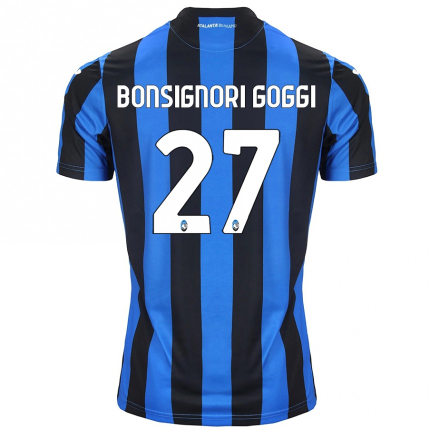 Niño Fútbol Camiseta Lorenzo Bonsignori Goggi #27 Azul Negro 1ª Equipación 2024/25 Argentina