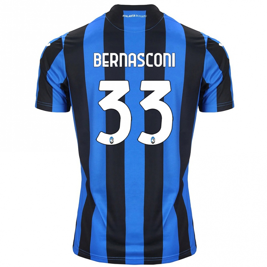 Niño Fútbol Camiseta Lorenzo Bernasconi #33 Azul Negro 1ª Equipación 2024/25 Argentina