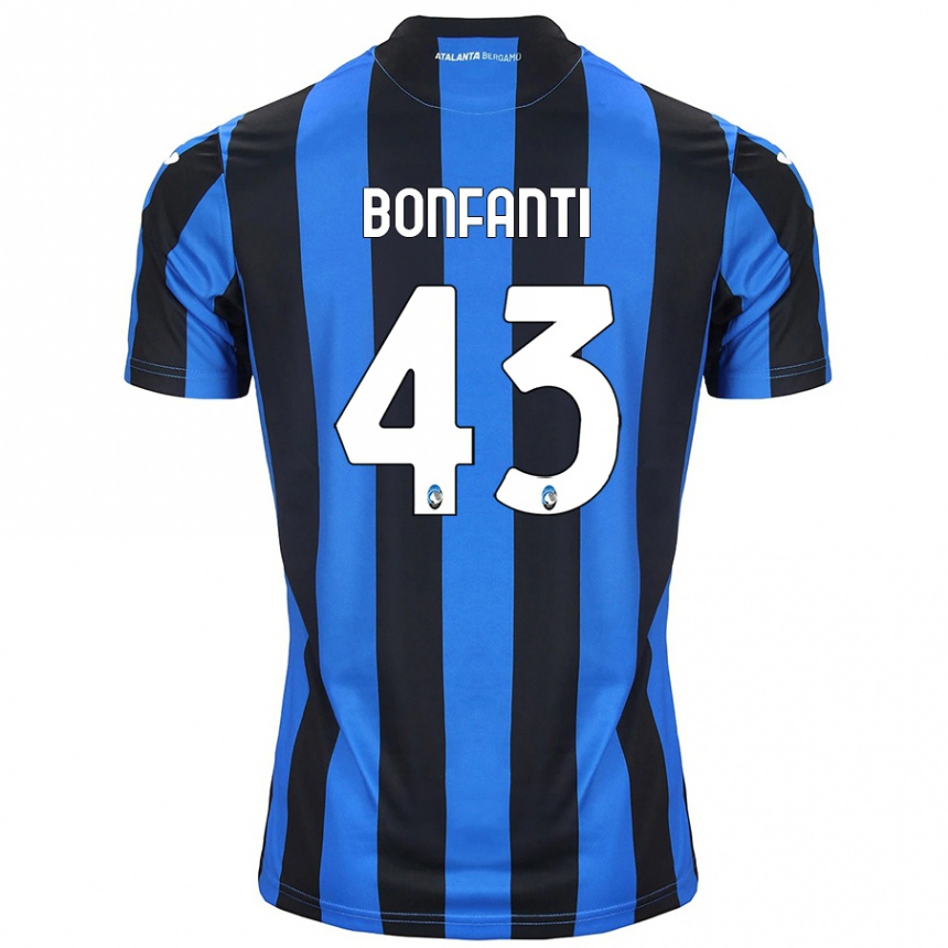 Niño Fútbol Camiseta Giovanni Bonfanti #43 Azul Negro 1ª Equipación 2024/25 Argentina