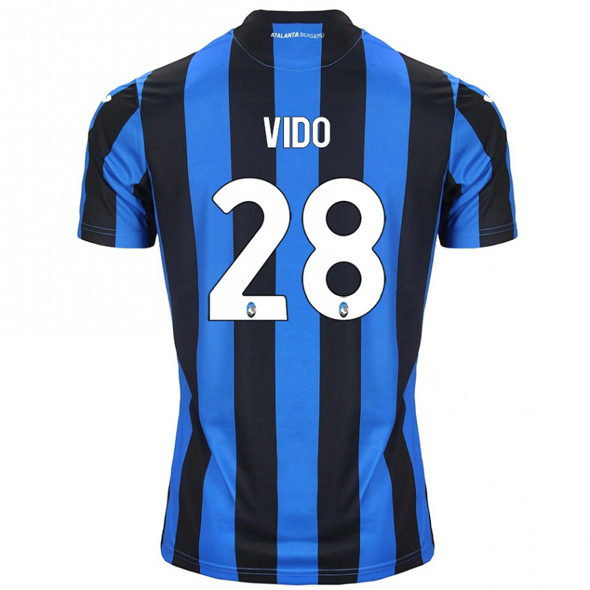 Niño Fútbol Camiseta Luca Vido #28 Azul Negro 1ª Equipación 2024/25 Argentina