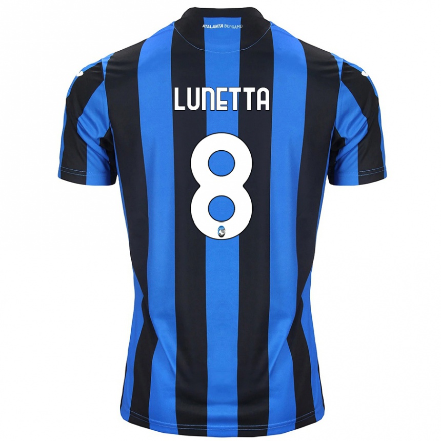 Niño Fútbol Camiseta Gabriel Lunetta #8 Azul Negro 1ª Equipación 2024/25 Argentina