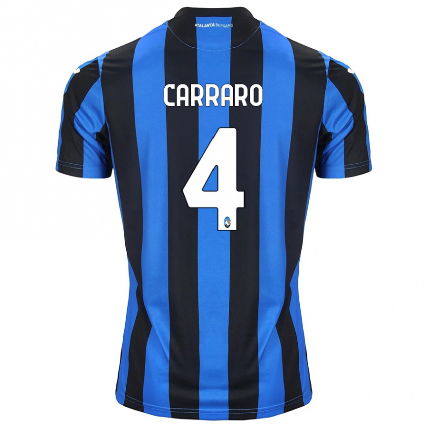 Niño Fútbol Camiseta Marco Carraro #4 Azul Negro 1ª Equipación 2024/25 Argentina