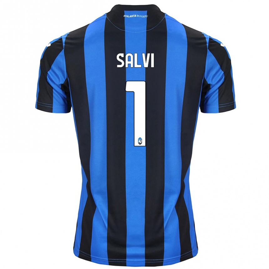 Niño Fútbol Camiseta Margherita Salvi #1 Azul Negro 1ª Equipación 2024/25 Argentina