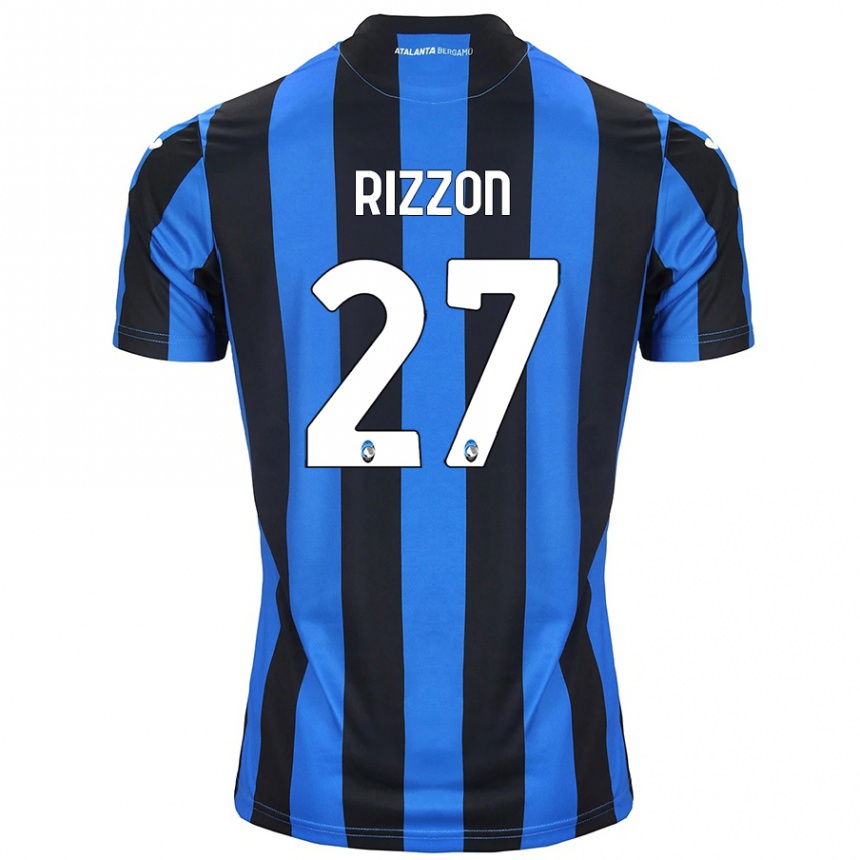 Niño Fútbol Camiseta Giulia Rizzon #27 Azul Negro 1ª Equipación 2024/25 Argentina