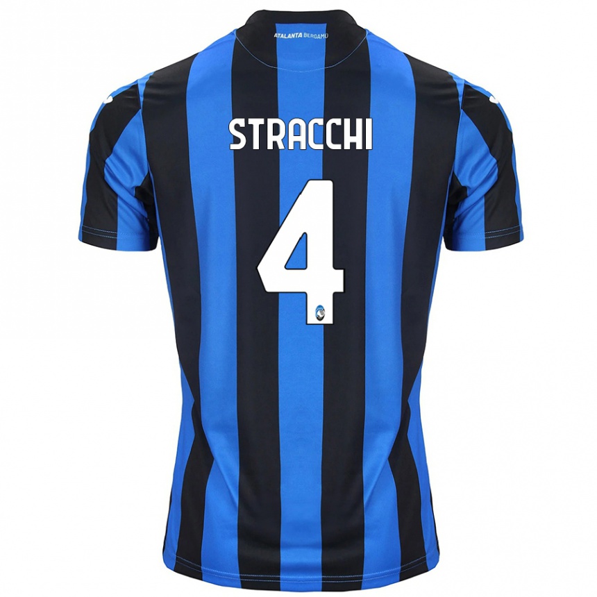 Niño Fútbol Camiseta Daniela Stracchi #4 Azul Negro 1ª Equipación 2024/25 Argentina