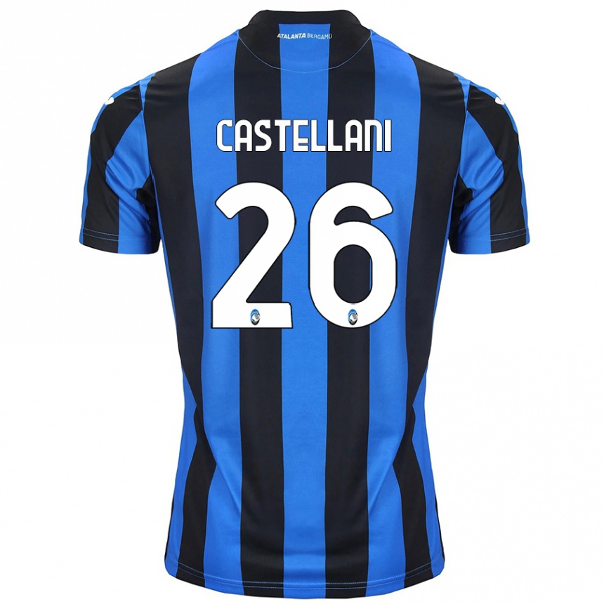 Niño Fútbol Camiseta Eleonora Castellani #26 Azul Negro 1ª Equipación 2024/25 Argentina