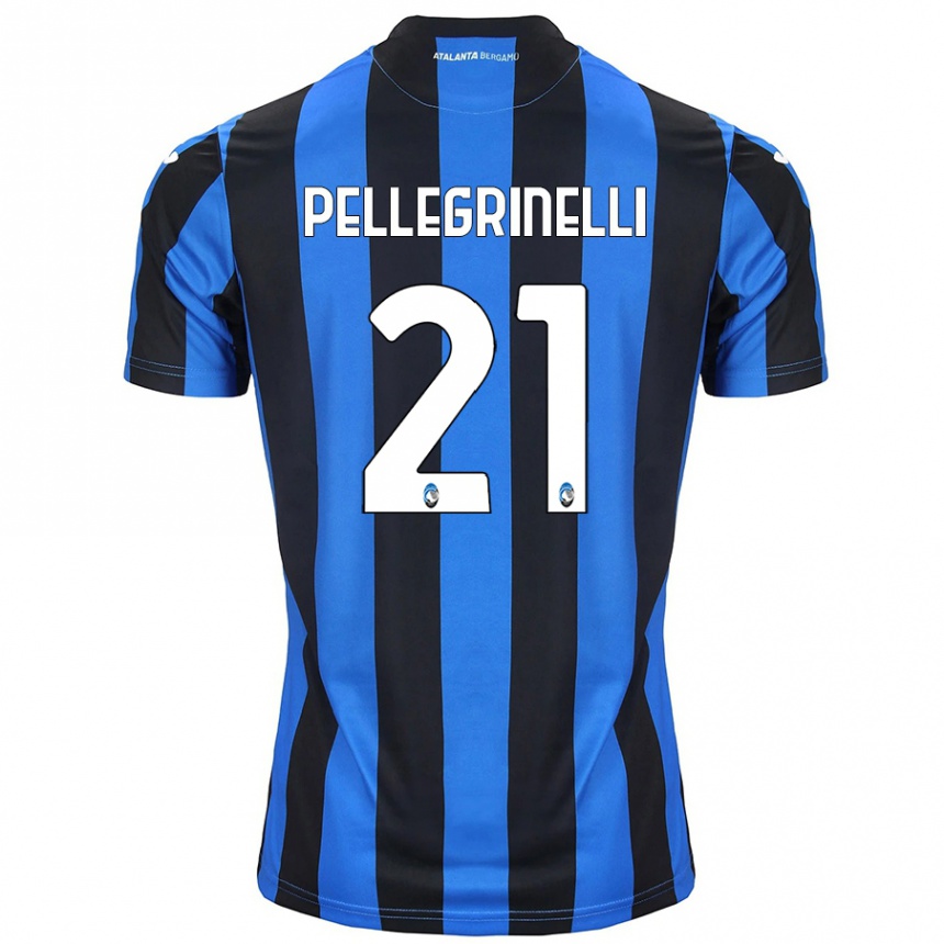 Niño Fútbol Camiseta Giorgia Pellegrinelli #21 Azul Negro 1ª Equipación 2024/25 Argentina