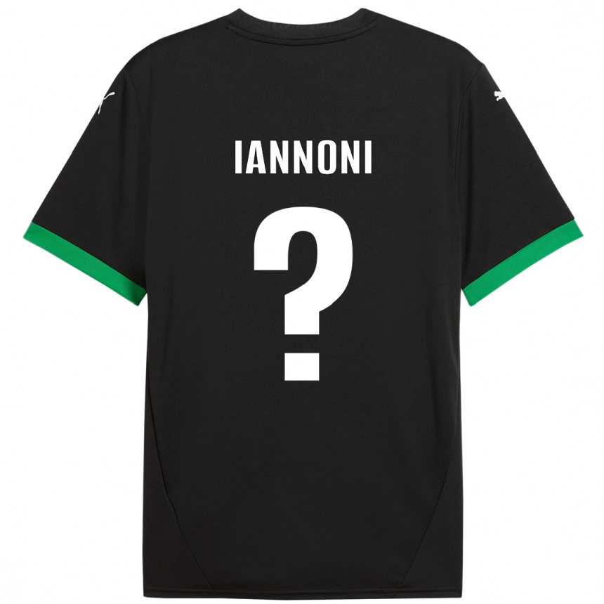 Niño Fútbol Camiseta Edoardo Iannoni #0 Negro Verde Oscuro 1ª Equipación 2024/25 Argentina