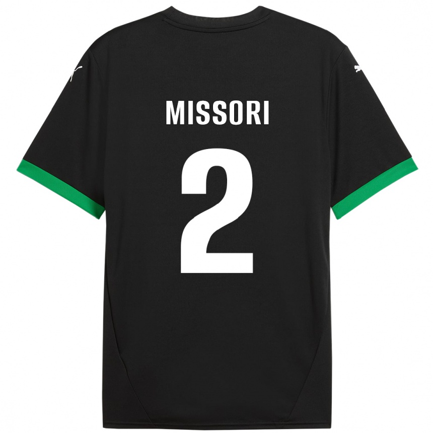 Niño Fútbol Camiseta Filippo Missori #2 Negro Verde Oscuro 1ª Equipación 2024/25 Argentina