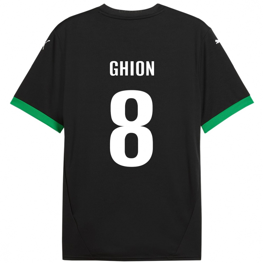 Niño Fútbol Camiseta Andrea Ghion #8 Negro Verde Oscuro 1ª Equipación 2024/25 Argentina