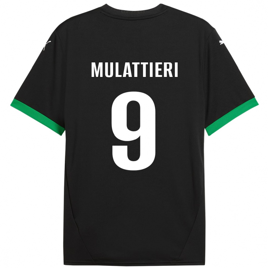 Niño Fútbol Camiseta Samuele Mulattieri #9 Negro Verde Oscuro 1ª Equipación 2024/25 Argentina