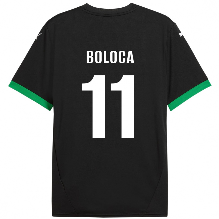 Niño Fútbol Camiseta Daniel Boloca #11 Negro Verde Oscuro 1ª Equipación 2024/25 Argentina