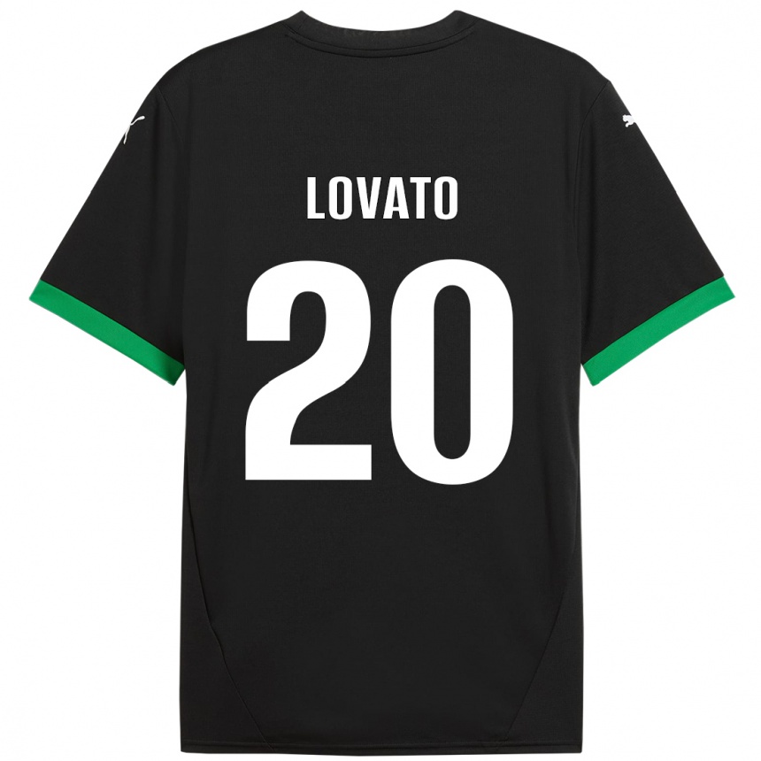 Niño Fútbol Camiseta Matteo Lovato #20 Negro Verde Oscuro 1ª Equipación 2024/25 Argentina