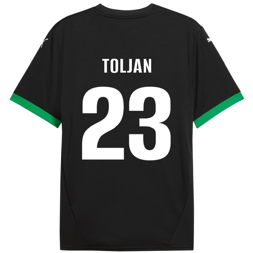 Niño Fútbol Camiseta Jeremy Toljan #23 Negro Verde Oscuro 1ª Equipación 2024/25 Argentina