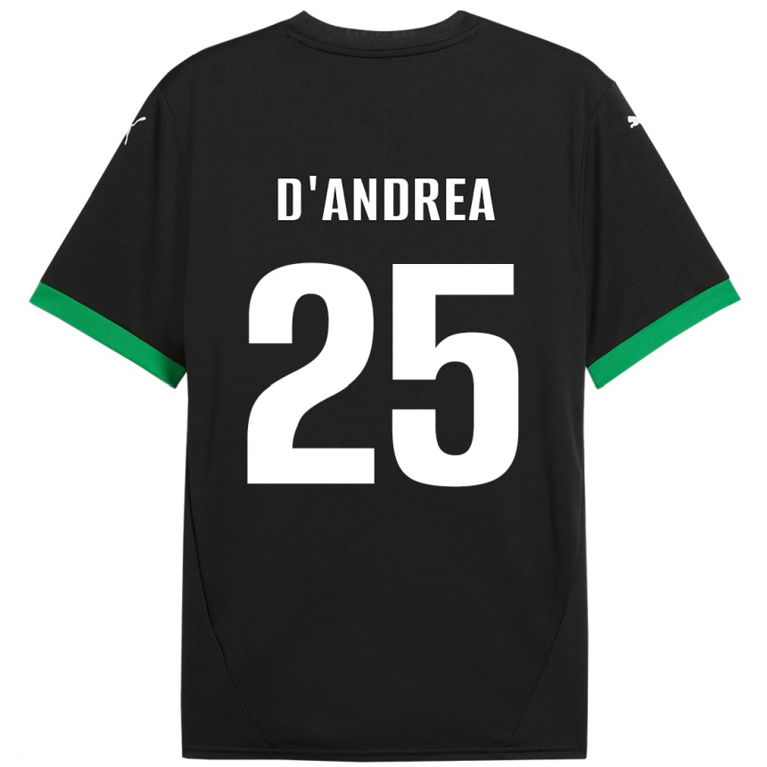 Niño Fútbol Camiseta Luca D'andrea #25 Negro Verde Oscuro 1ª Equipación 2024/25 Argentina