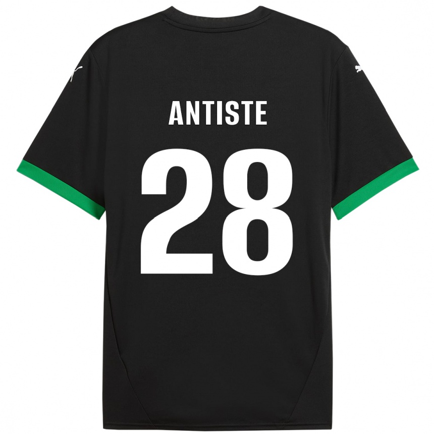 Niño Fútbol Camiseta Janis Antiste #28 Negro Verde Oscuro 1ª Equipación 2024/25 Argentina