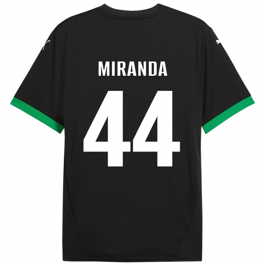 Niño Fútbol Camiseta Kevin Miranda #44 Negro Verde Oscuro 1ª Equipación 2024/25 Argentina