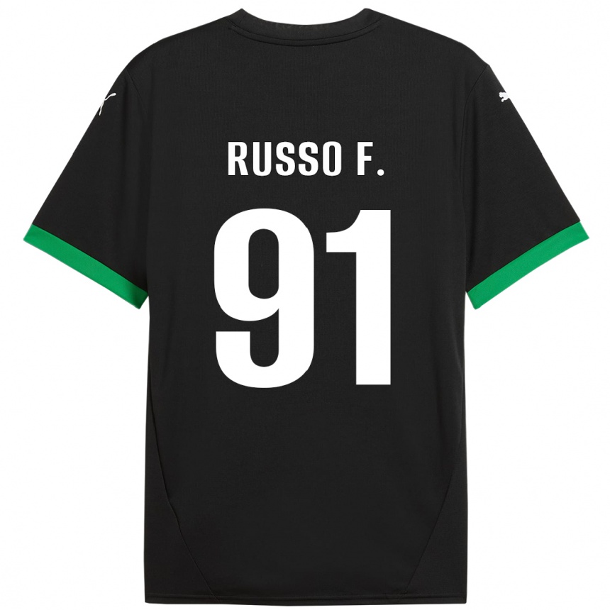 Niño Fútbol Camiseta Flavio Russo #91 Negro Verde Oscuro 1ª Equipación 2024/25 Argentina