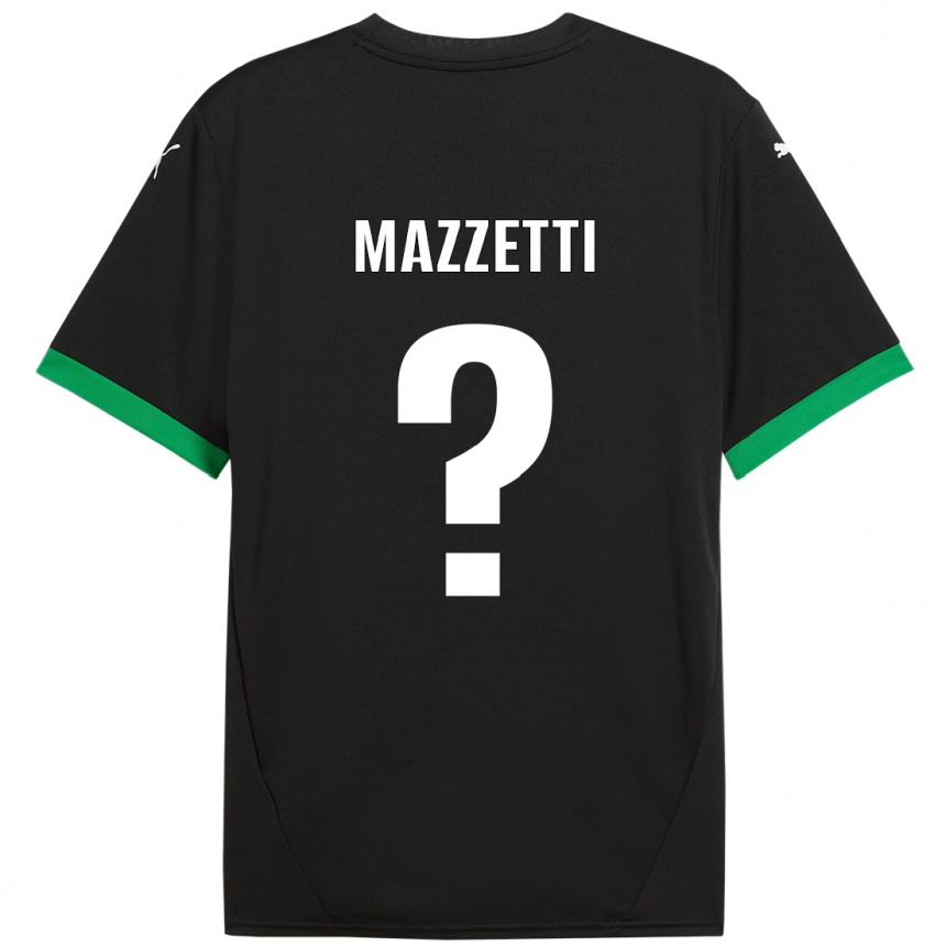 Niño Fútbol Camiseta Riccardo Mazzetti #0 Negro Verde Oscuro 1ª Equipación 2024/25 Argentina