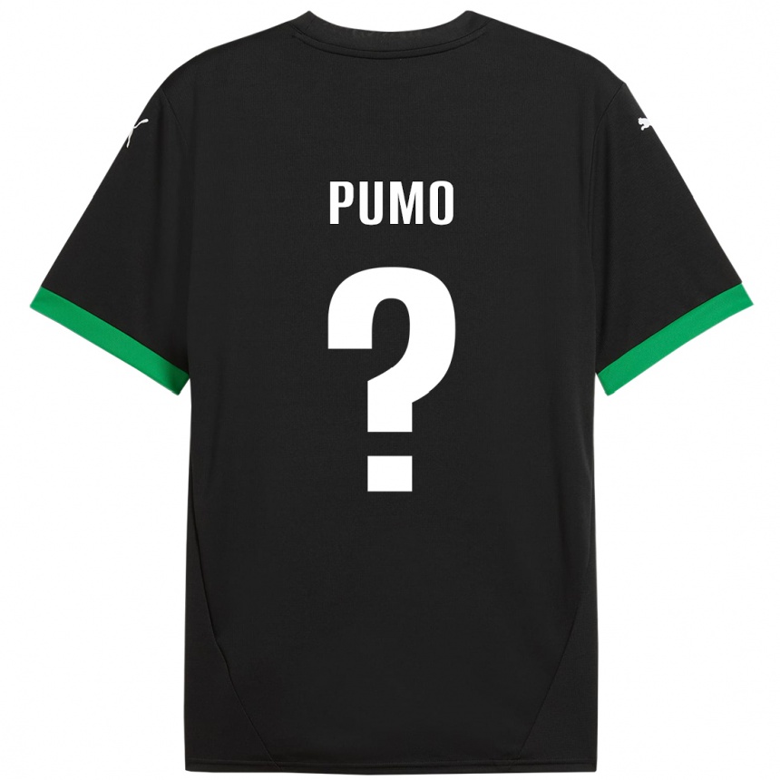 Niño Fútbol Camiseta Samuele Pumo #0 Negro Verde Oscuro 1ª Equipación 2024/25 Argentina