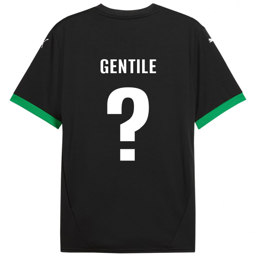 Niño Fútbol Camiseta Raffaele Gentile #0 Negro Verde Oscuro 1ª Equipación 2024/25 Argentina