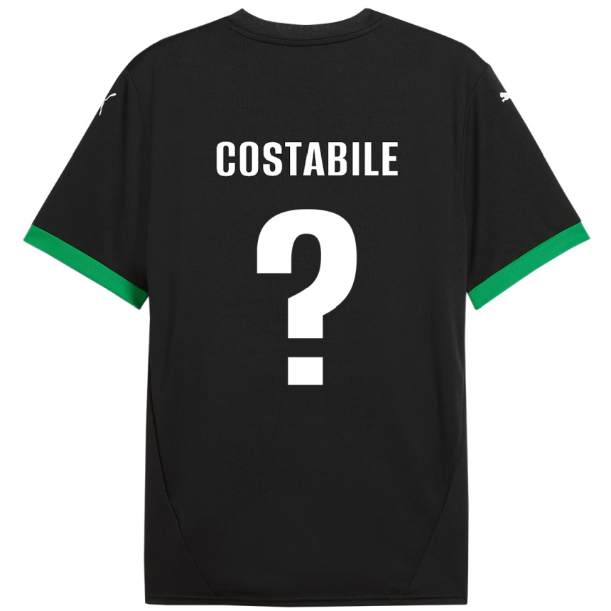 Niño Fútbol Camiseta Cristian Costabile #0 Negro Verde Oscuro 1ª Equipación 2024/25 Argentina