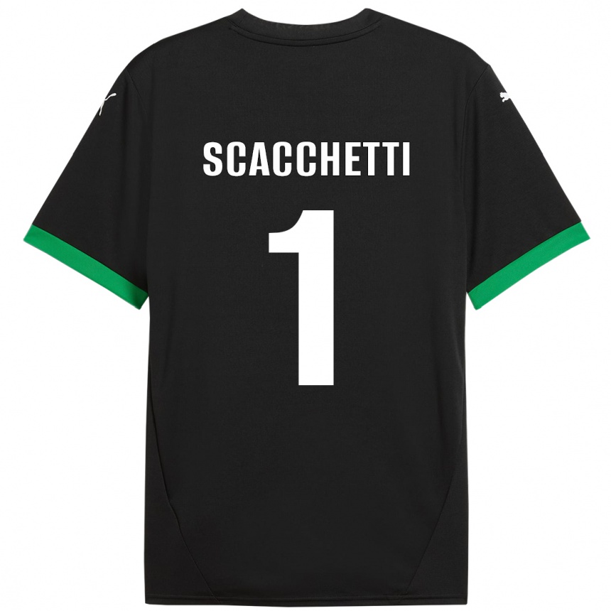 Niño Fútbol Camiseta Alessandro Scacchetti #1 Negro Verde Oscuro 1ª Equipación 2024/25 Argentina