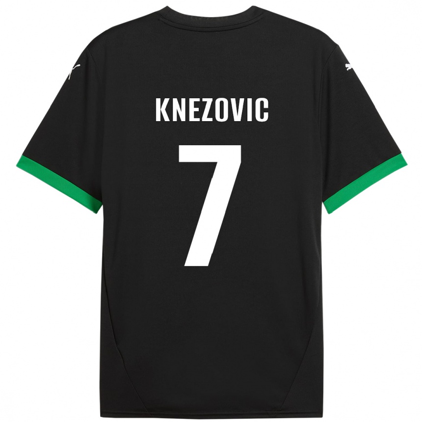 Niño Fútbol Camiseta Borna Knezovic #7 Negro Verde Oscuro 1ª Equipación 2024/25 Argentina