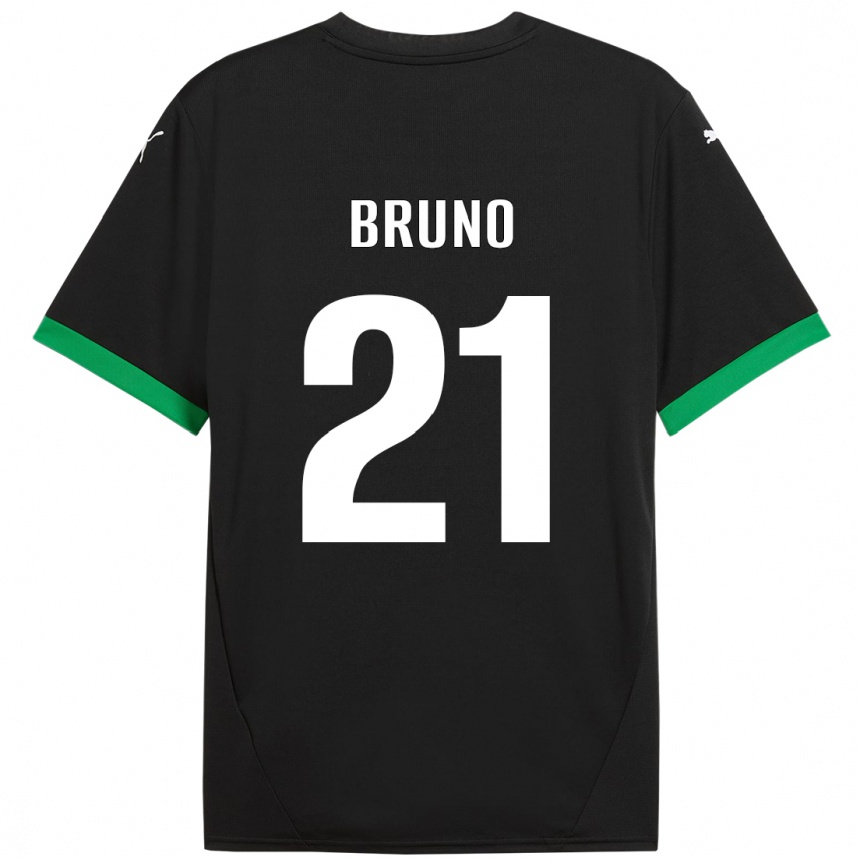 Niño Fútbol Camiseta Kevin Bruno #21 Negro Verde Oscuro 1ª Equipación 2024/25 Argentina