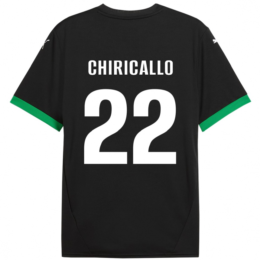 Niño Fútbol Camiseta Giovanni Chiricallo #22 Negro Verde Oscuro 1ª Equipación 2024/25 Argentina