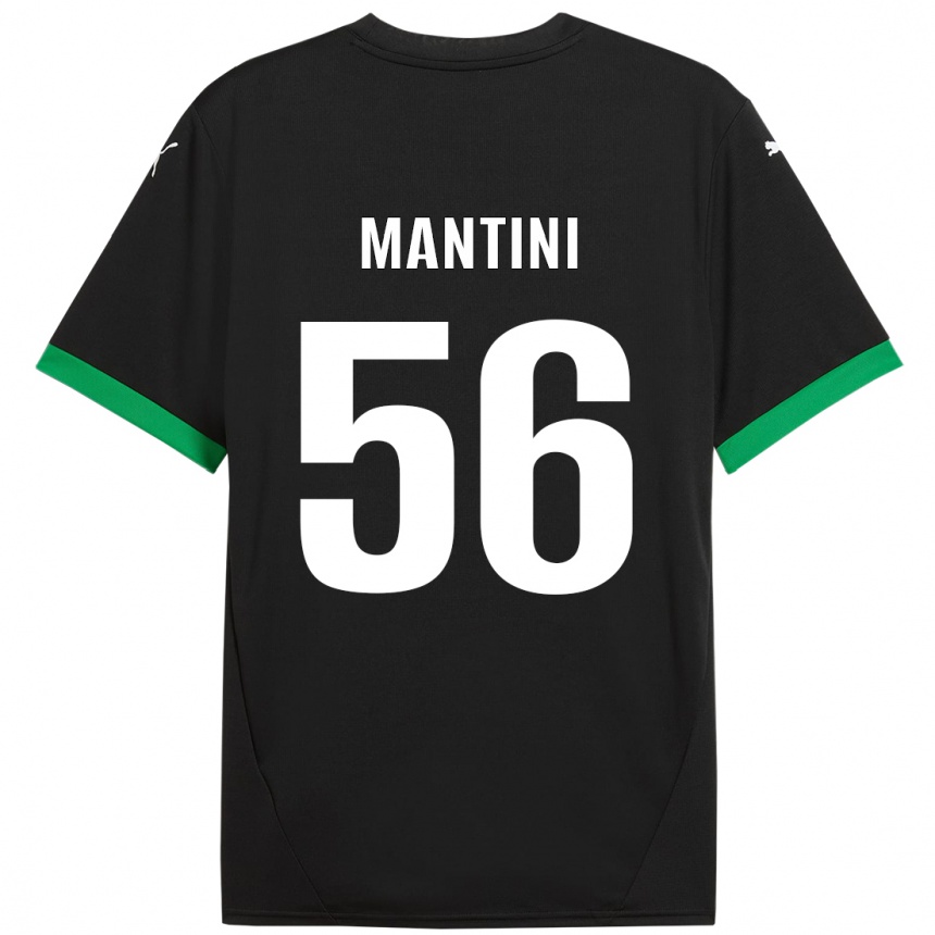 Niño Fútbol Camiseta Raffaele Mantini #56 Negro Verde Oscuro 1ª Equipación 2024/25 Argentina