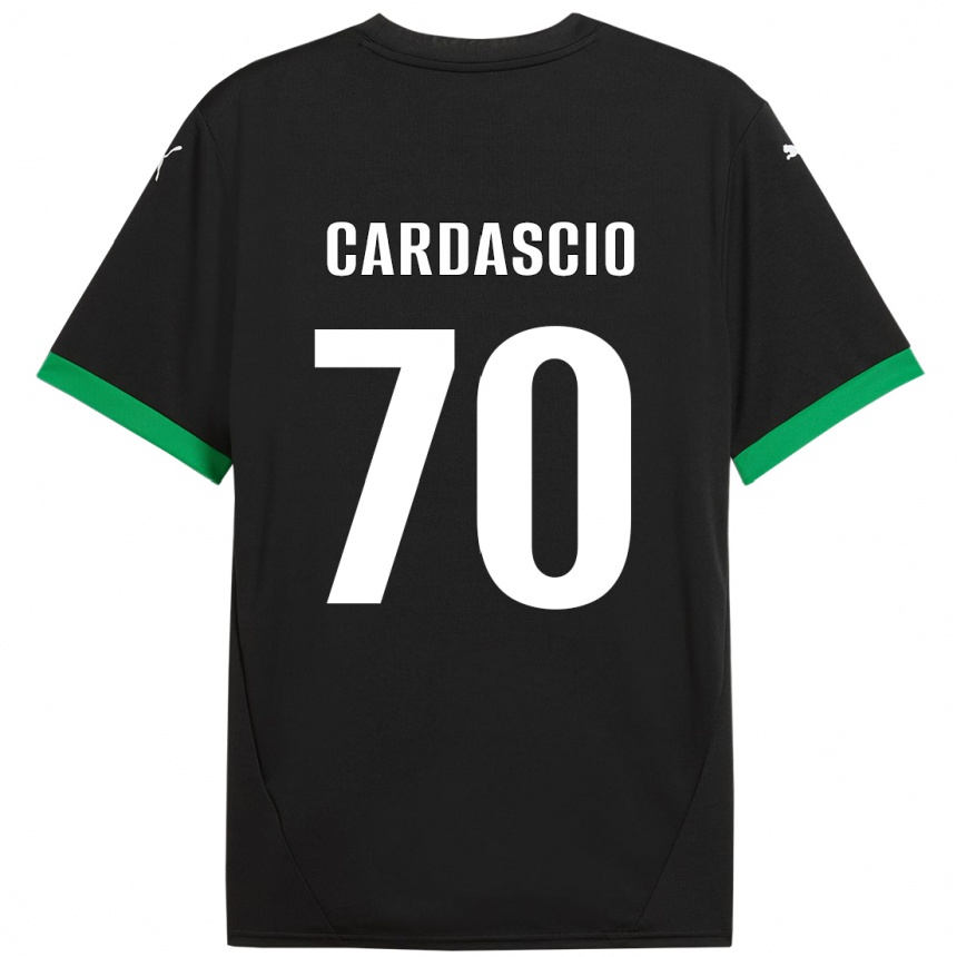 Niño Fútbol Camiseta Alessandro Cardascio #70 Negro Verde Oscuro 1ª Equipación 2024/25 Argentina