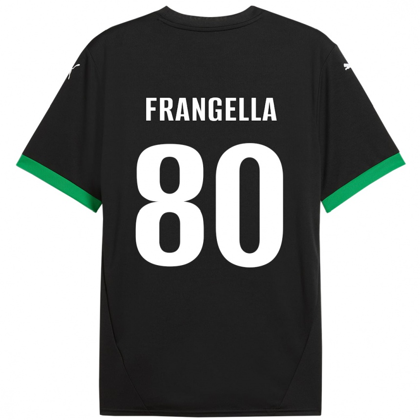 Niño Fútbol Camiseta Christian Frangella #80 Negro Verde Oscuro 1ª Equipación 2024/25 Argentina