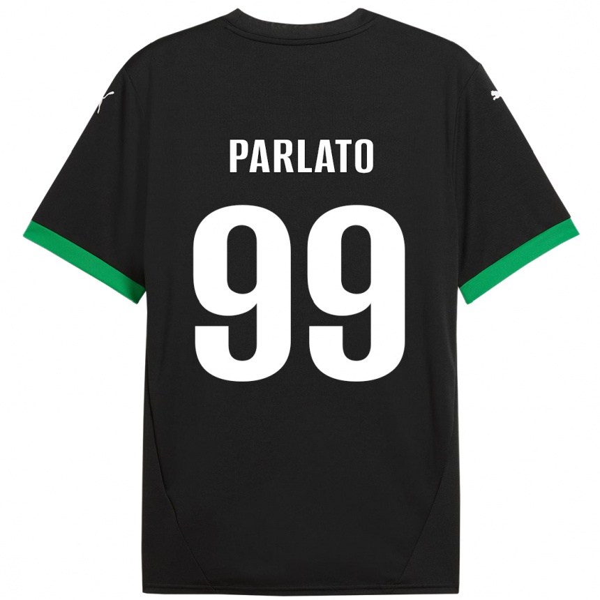 Niño Fútbol Camiseta Claudio Parlato #99 Negro Verde Oscuro 1ª Equipación 2024/25 Argentina