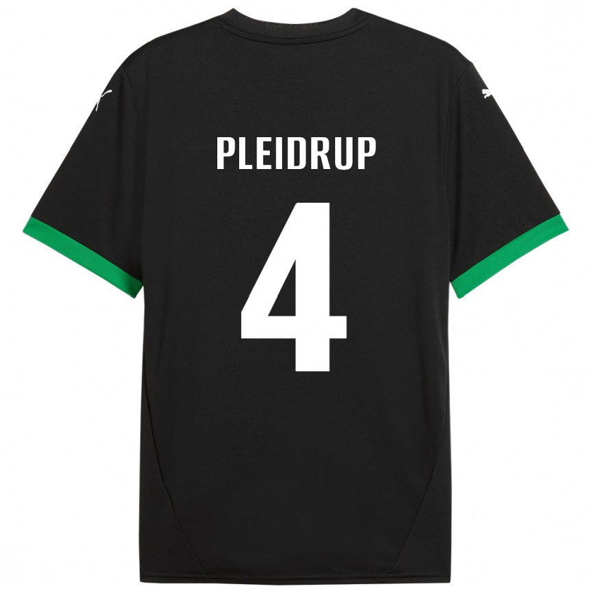 Niño Fútbol Camiseta Caroline Pleidrup #4 Negro Verde Oscuro 1ª Equipación 2024/25 Argentina