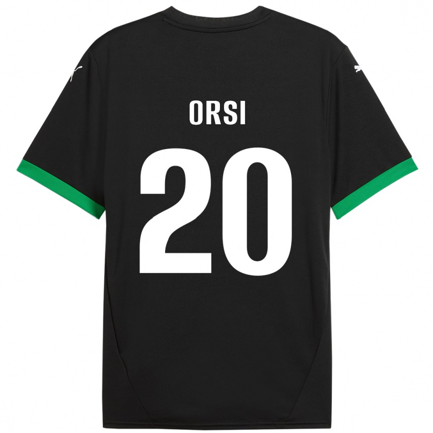 Niño Fútbol Camiseta Benedetta Orsi #20 Negro Verde Oscuro 1ª Equipación 2024/25 Argentina