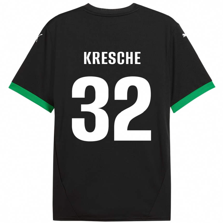 Niño Fútbol Camiseta Isabella Kresche #32 Negro Verde Oscuro 1ª Equipación 2024/25 Argentina